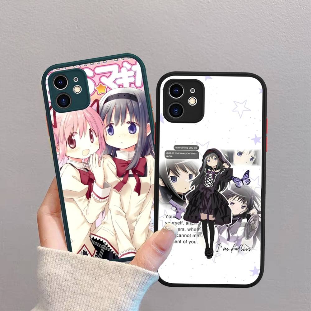 Cute Anime Puella Magi Madoka Magica Silicone Case For IPhone 16 15 14 13 12 11 Pro Max Plus X XS MAX Shockproof Matte Cover