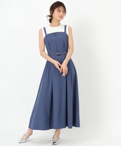 Mishmash Klänning för Kvinnor, Feminin och Vacker, Hängselklänning/Camiklänning med Bälte, Enfärgad, MM517411 BLÅ