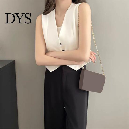 Short Design Outerwear For Women Waistcoat Vest Vintage Sleeveless Dressy Suit Casual Button Up Layering V-Neck Tuxedo for Daily Wear Office
