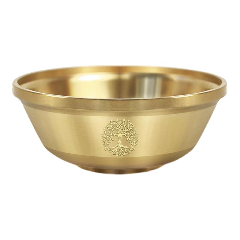 

Elegant Pentagrams Engraved Brasses Bowl Compacts Container For Game Accessories And Home Decoration
