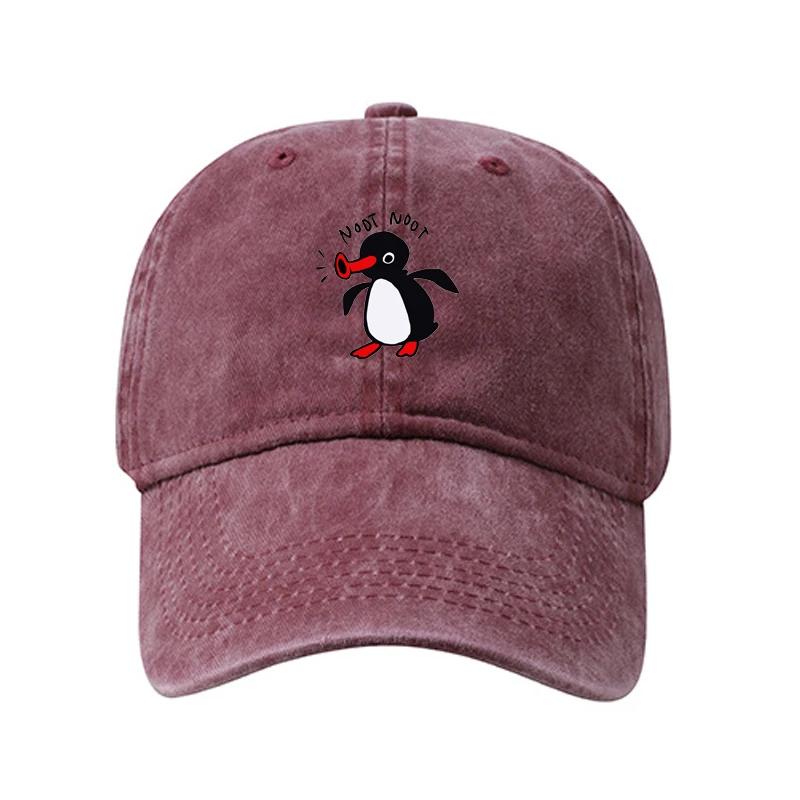 Yiran bag Noot Baseballpet Mannen Hoge Kwaliteit Gewassen Katoen Vrouwen Zonbescherming Vizier Snapback Pingu&iuml;n TV Lente Zomer Zonnehoed Adjustable 54-59cm