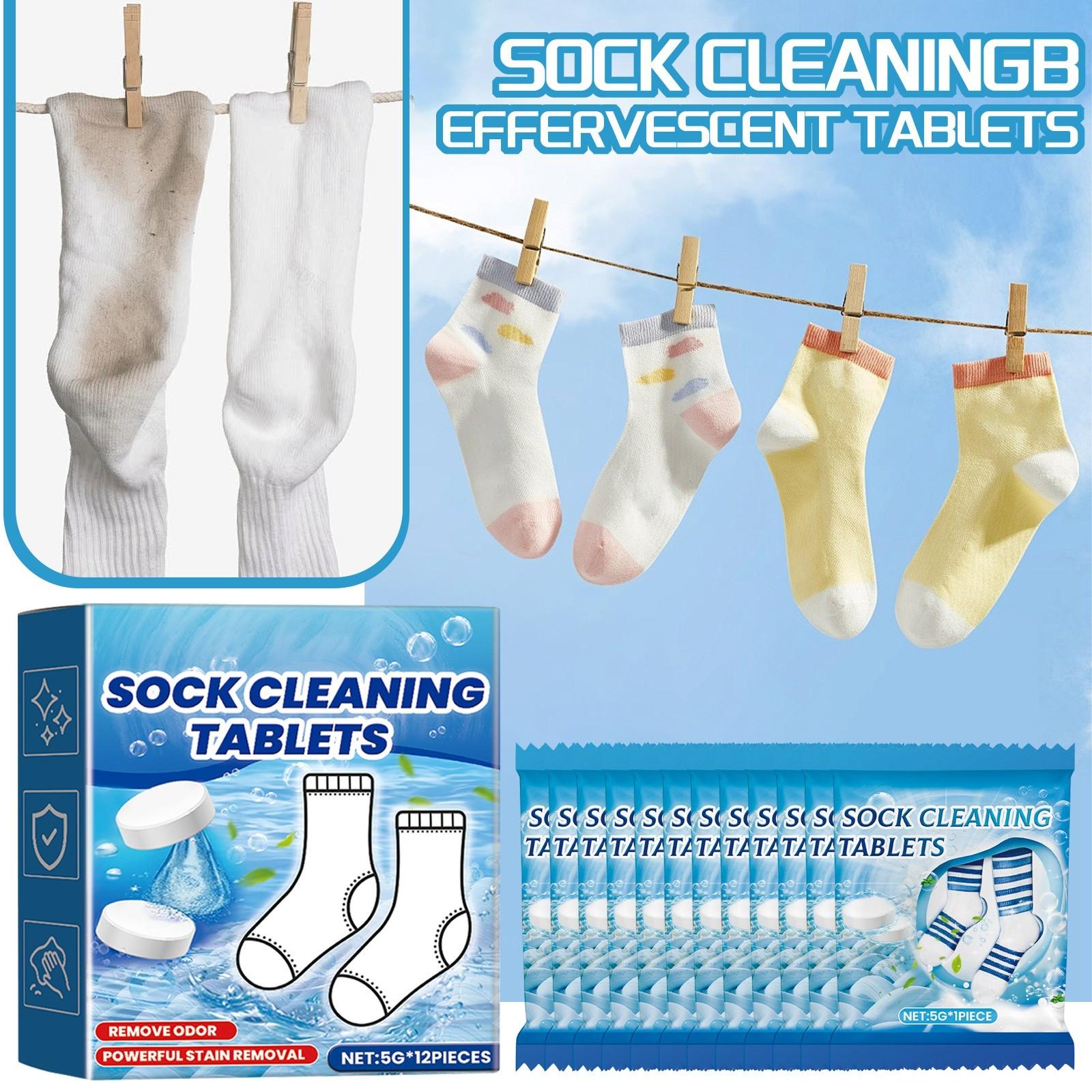 Effervescent Sock Cleaning Tablets for Powerful Stain and Odor Removal 12PCS синий