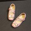 Scarpe da Bambina in Pelle Scarpe per Bambini Principessa Fiocco Scarpe Piatte per Damigella d'Onore Bambini Scarpe Piatte Casual Bambini Tacco Basso Scarpe da Ballo Matrimonio Morbide