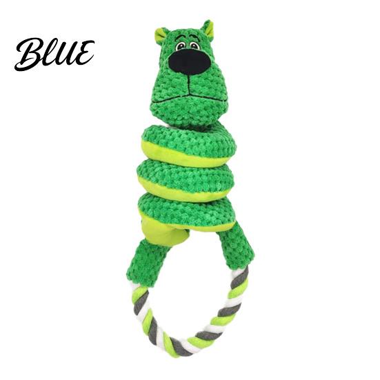 Active Play Dog Accessories Squeaky Toy with Pull Rope Plush Tug of War Toy Fun Toys for Dogs Spiral Animal Interactive Small Medium Large