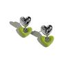 Heart Drop Earrings for Women Contrast Color Double Loves Shape Earrings Party Jewelry