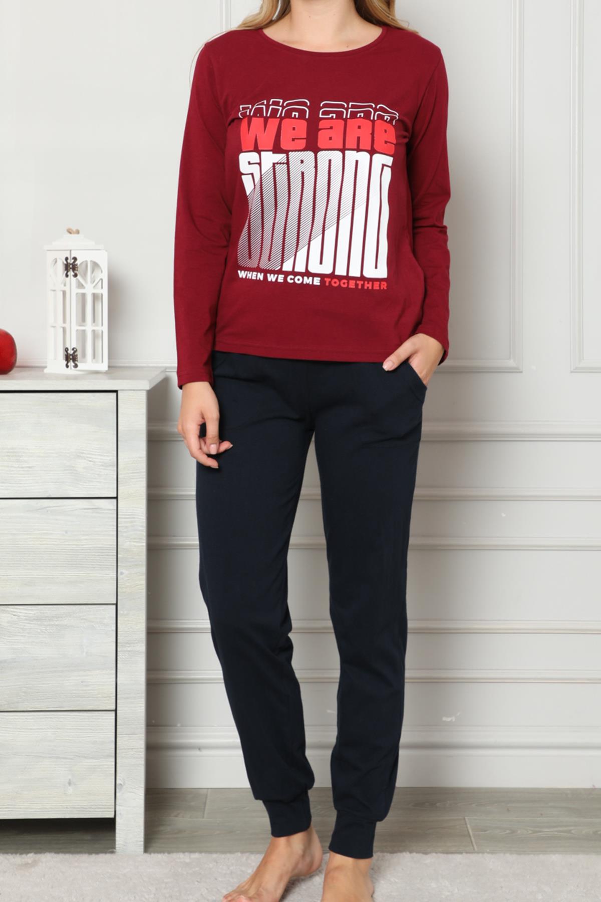 

Женский пижамный комплект из лайкры с длинными рукавами и карманами