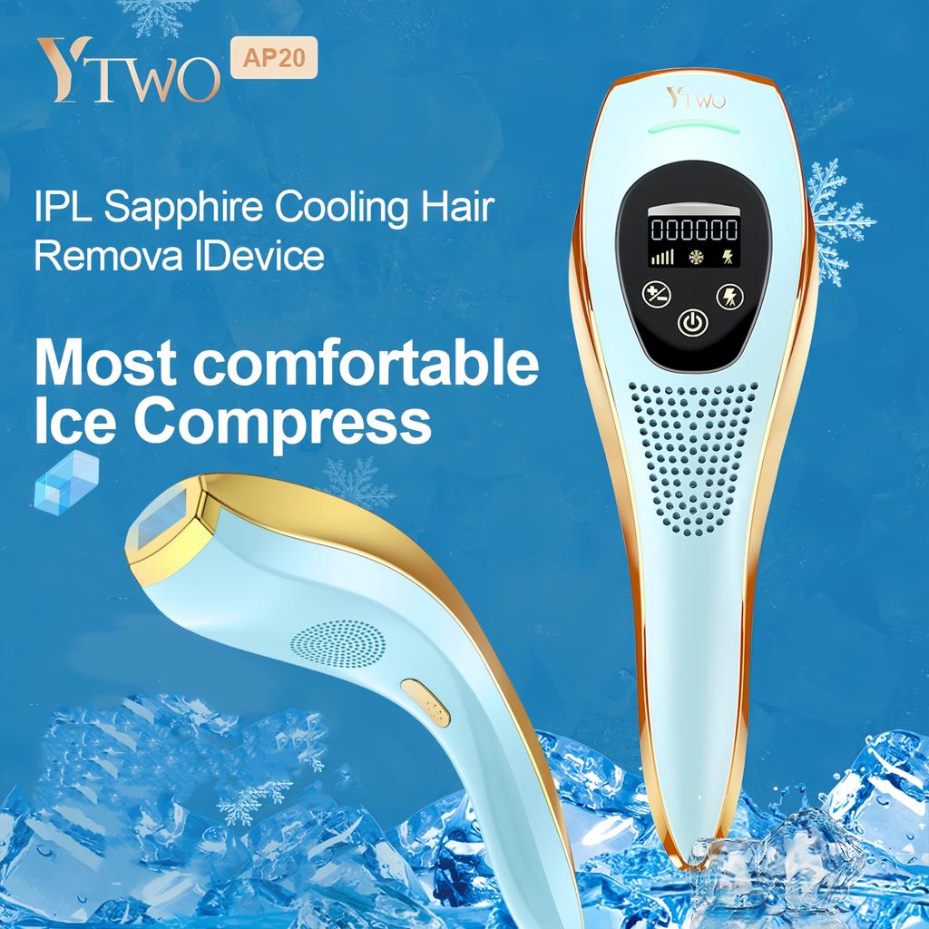 IPL Laser Hair Removal Devicefor Women Unlimited Flashes Permanent Painless Ice Cooling Laser Epilator for Face Whole Body