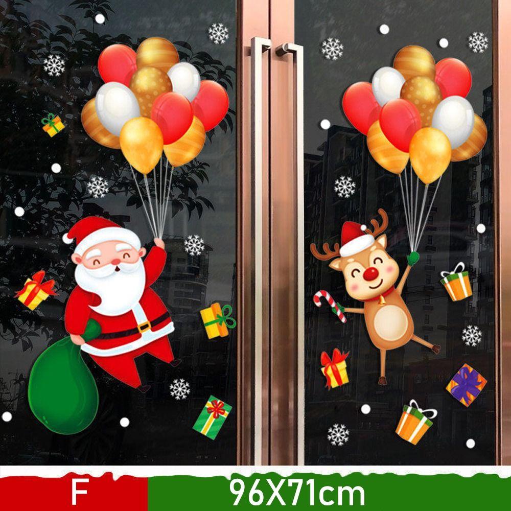 Fashion PVC Christmas Sticker Snowman Xmas Wreath Window Sticker Santa Claus Xmas Decal Home