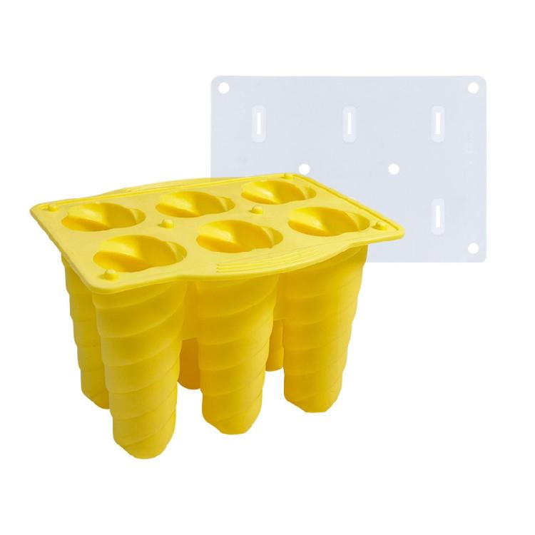 

6 Cells Popsicles Makers Kitchen Gadgets Ice Cube Molds DIY Summer Accessories 1 жовтий