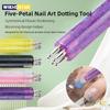 DIY Nail Art 5-Blatt-Punktierwerkzeug Blüte Ersteller 1,8 mm Feine Spitze Strasssteine Sammler Glitzergriff Maniküre Nagelwerkzeuge Pinsel