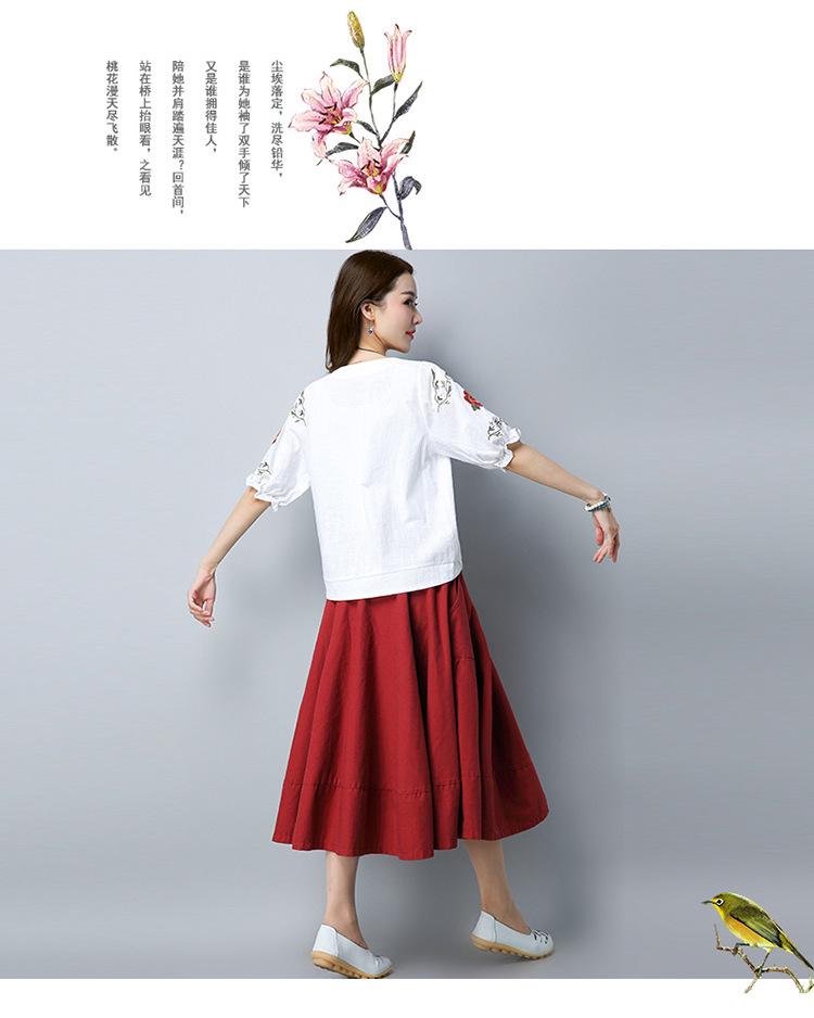 Mărimi Mari M~4XL: Tricou cu mânecă scurtă brodat în stil coreean 2025 pentru femei - Tricou de bază trendy cu efect de slăbire