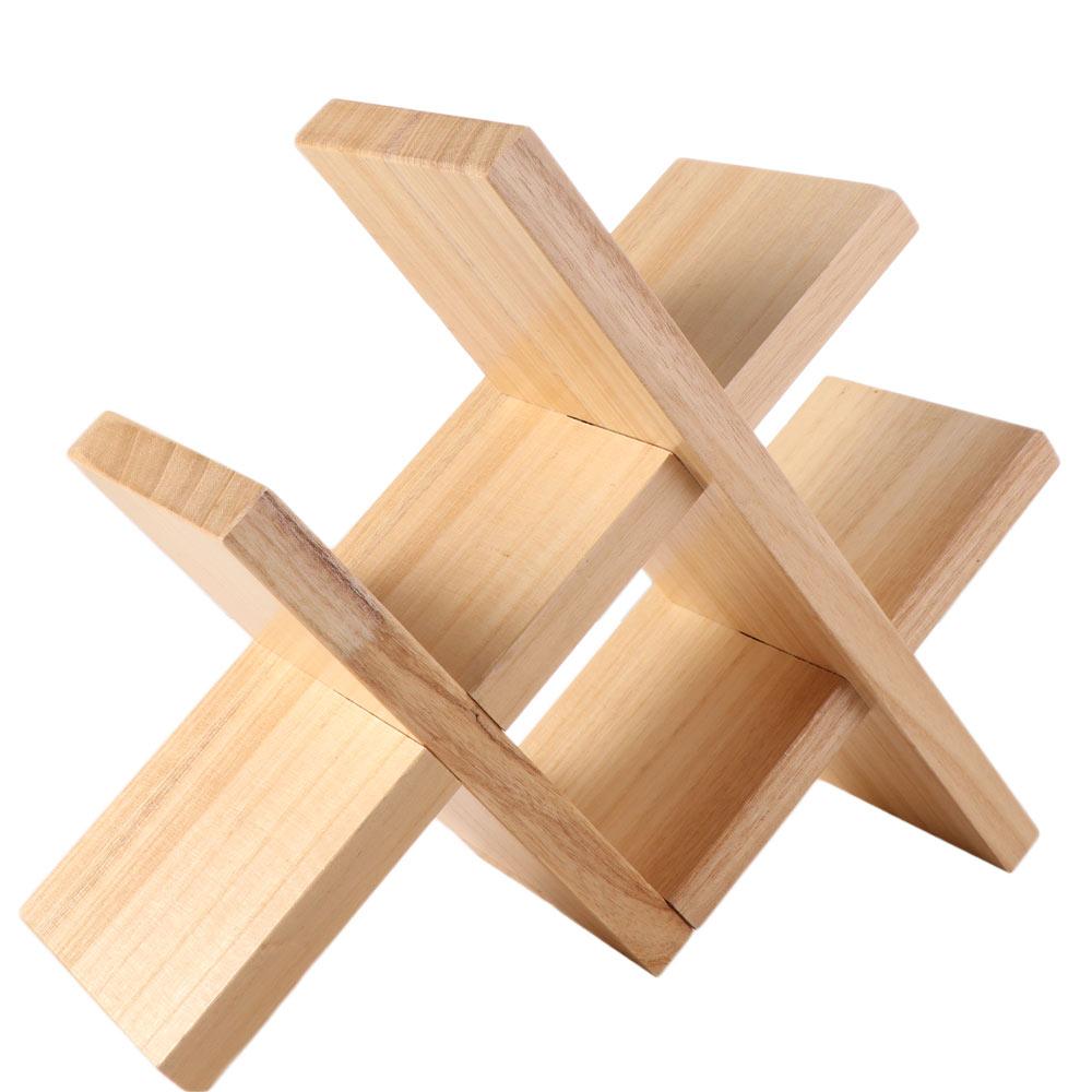 4-Bottle Wine Display Rack Standing Wine Storage Shelf Modern Solid Wood Wine Rack Showrooms