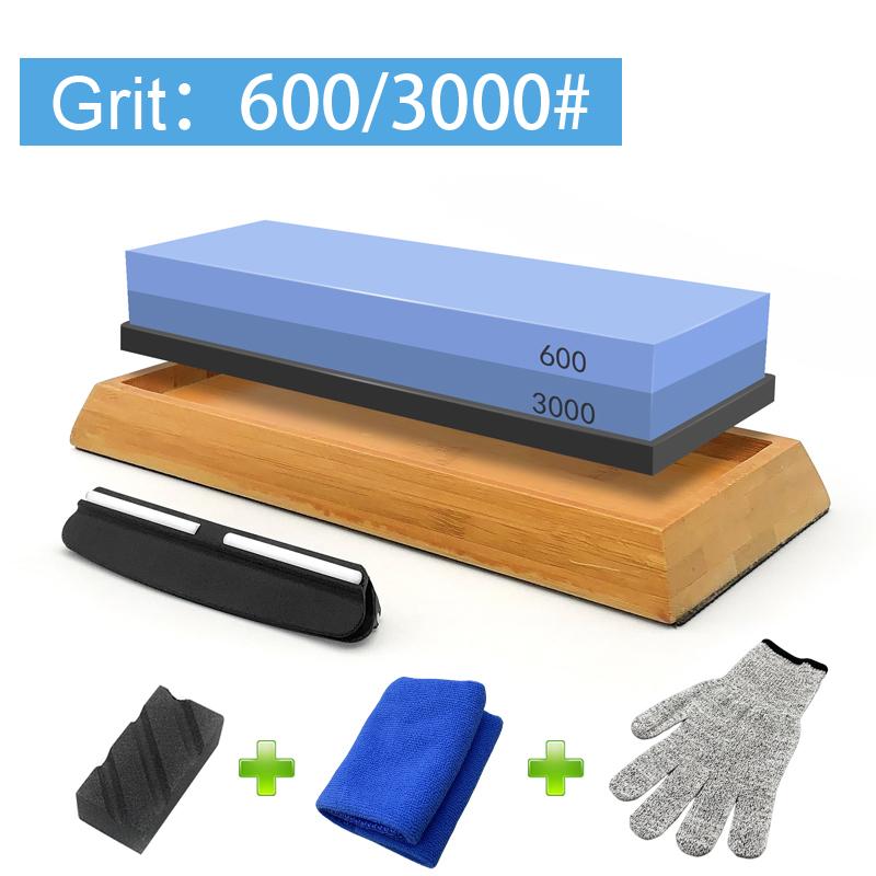 7Pcs Set Sharpening Stone Set Grit 240-8000# Whetstone Grindstone With Wooden Base Angle guide Woodwork Tool Grinding System