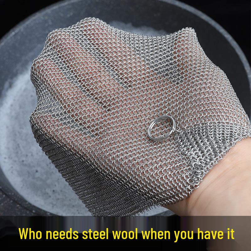 Stainless Steel Dishwashing Brush Set: Bowl, Pot, Decanter & Cup Brushes with Steel Wool Cleaning Ball.