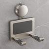 Punch-Free Suction Cup Hair Dryer Holder Aluminum Hair Dryer Organizer Hair Dryer Hanger  Bathroom