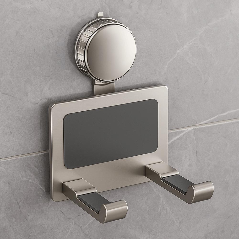 Punch-Free Suction Cup Hair Dryer Holder Aluminum Hair Dryer Organizer Hair Dryer Hanger  Bathroom