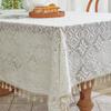 1pc, Tablecloth, Vintage Hollow Out Lace Pastoral Style Rectangular Floral Branch Mesh Table Cloth