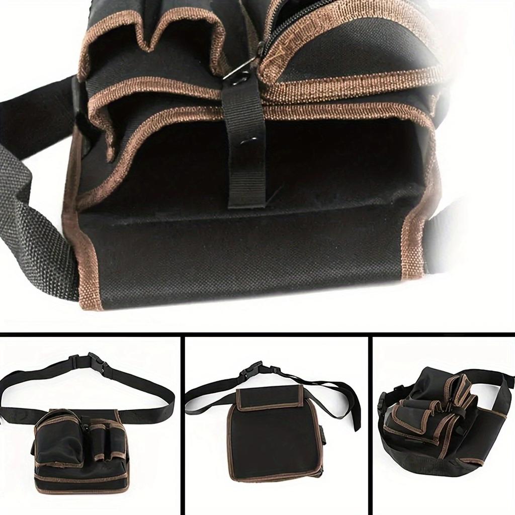 Hardware and electrician's tool bag, multi-purpose waist-hanging bag, maintenance bag, electrician's waist pack. One piece.