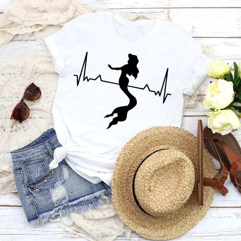 Fashion Women T-Shirts Graphic Baseball Basketball Heartbeat Tops Femme Tshirt Harajuku Summer O-Neck Casual Tee Ladies Clothing