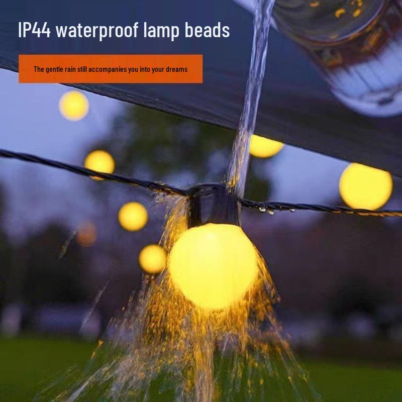 Outdoor Solar LED Globe String Lights for Festivals & Camping - Super Bright Decorative Atmosphere Lighting for Courtyard & Canopy