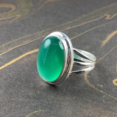 Green Onyx Ring, Statement Ring, Birthstone Ring, Bezel Ring, Partywear Ring, Bohemian Ring, Silver Jewelry, Gift For Her
