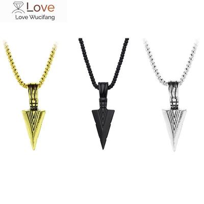 Men 'S Design Matte Long Necklace With Arrow Pendant Jewelry Chain Hip Hop Punk Rock Christmas Halloween Gift For Men