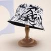 Cotton Blend Summer Fisherman Hat Letter Print Wide Brim Sun Protection Wind