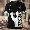 2023 Men's 3D Printing T-shirt Customized Barber Shop Work Suit Casual Short Sleeve Sweater Summer Fashion Sale
