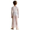 Boys Lyrical Dance Outfit Long Sleeve V-neck Back Invisible Zipper Bosyduit with Split Mesh Pants
