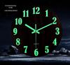MDF Luminous Silent Wall Clock - Creative, Glowing Quartz Clock for Bedroom and Living Room