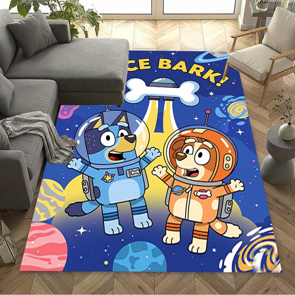 Bluey Family Adventure Carpet Perfect for Entryway Playrooms Game Room Living Rooms Antislip Carpet Anime Office Decor Gift for Festivals