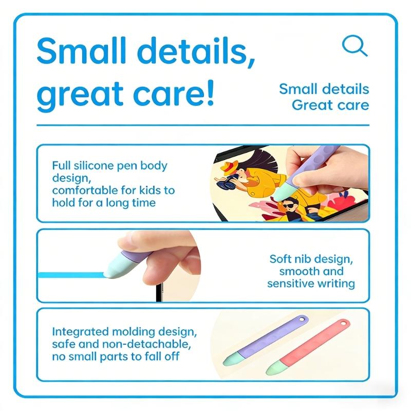 Lightweight Child Friendly Digital Writer Styluses Pen Constructed Of Gentle Silicone Material Plus Convenient Lanyard