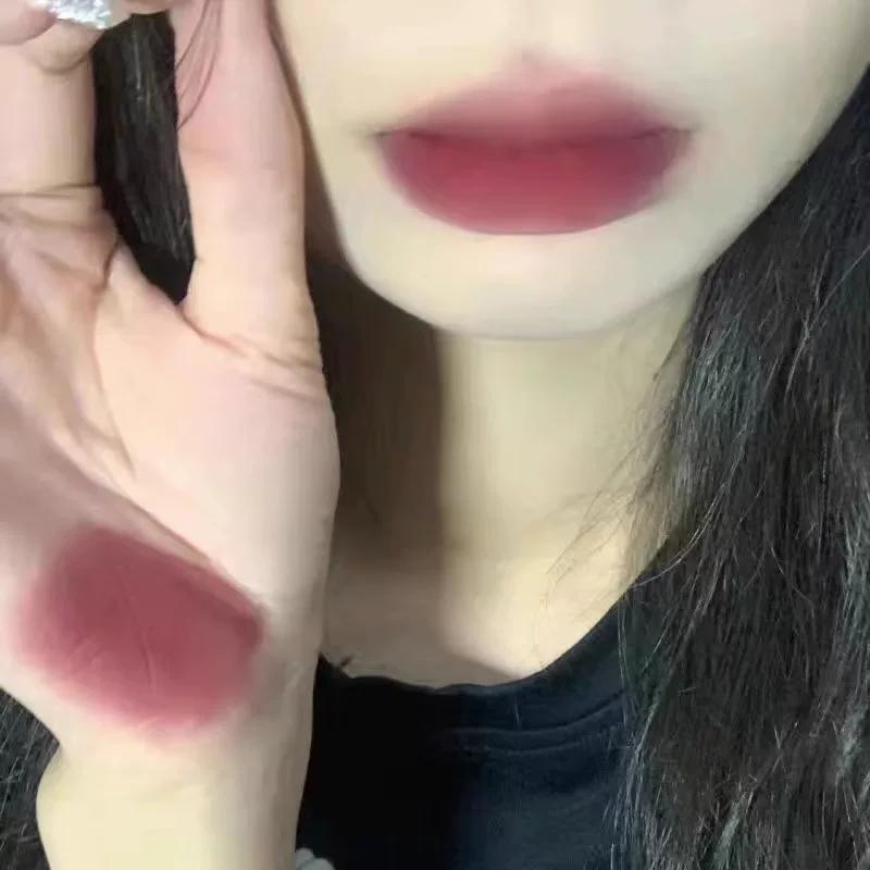 Nude Warm Tea~Yellowish Black Skin Tone Brightening Natural Nude Lip Mud Full of Apricot and Chestnut Velvet Matte Lipstick for Students