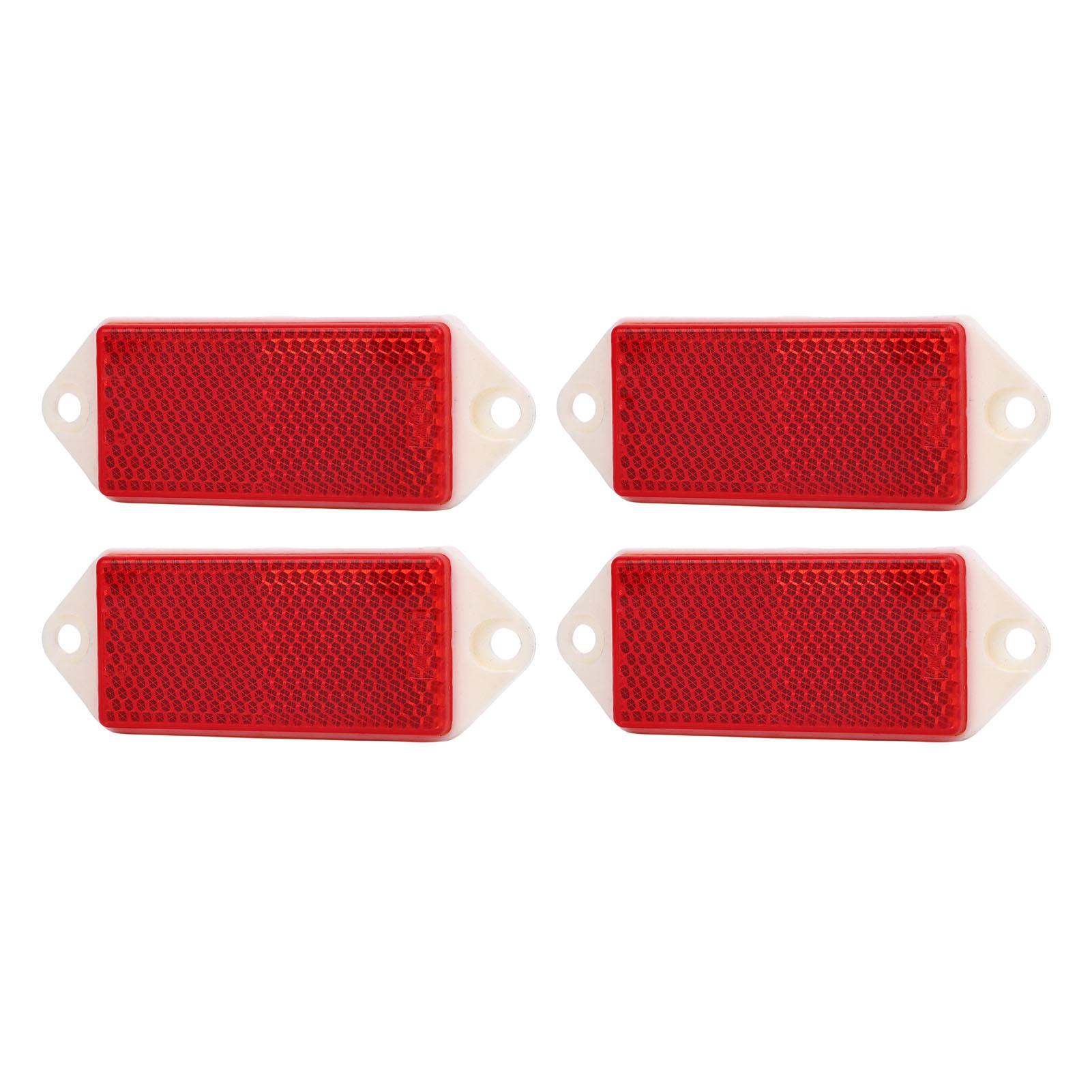 

4pcs Rectangular Reflectors Screw On Plastic Enhance Traffic Posts Reflectors for Trailer Truck Motorcycle Fence Gate
