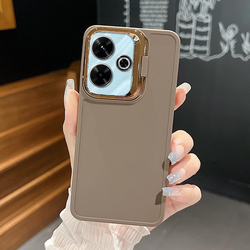 

Підставка для камери Одноколірний м’який чохол із ТПУ для Xiaomi Poco F6 X6 Pro M6 X5 Redmi Note 13 12 11 Pro 10 Матовий протиударний захисний чохол для телефону коричневий