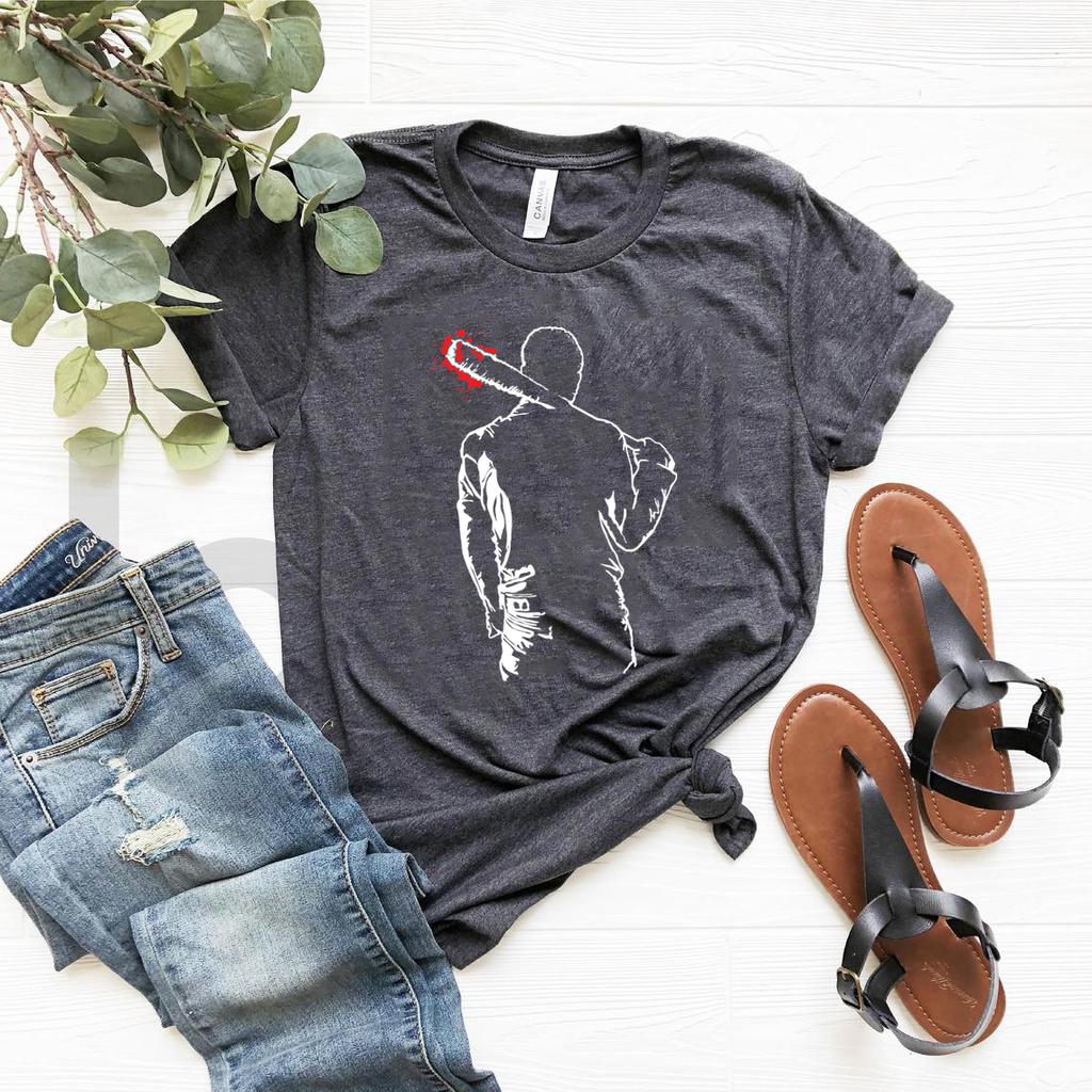 Negan Lucille T Shirt The Walking Dead Unisex TShirt Graphic T Shirts Unisex Short Sleeve Tshirts Cool Casual Streetwear Tops Tee