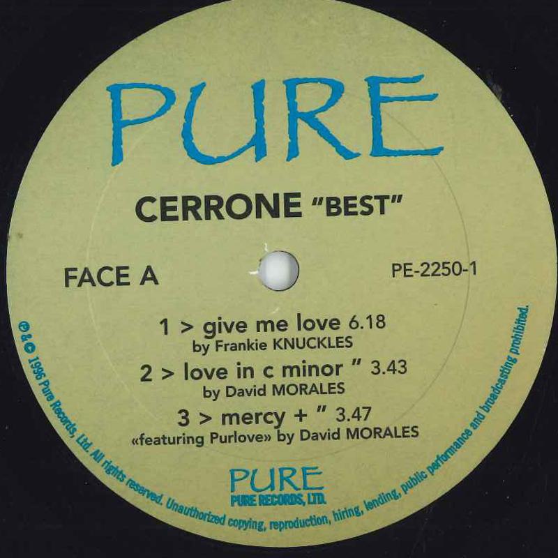 

12inch Record CERRONE Best PE22501 PURE RECORDS 1996 US Dance Electronica Used