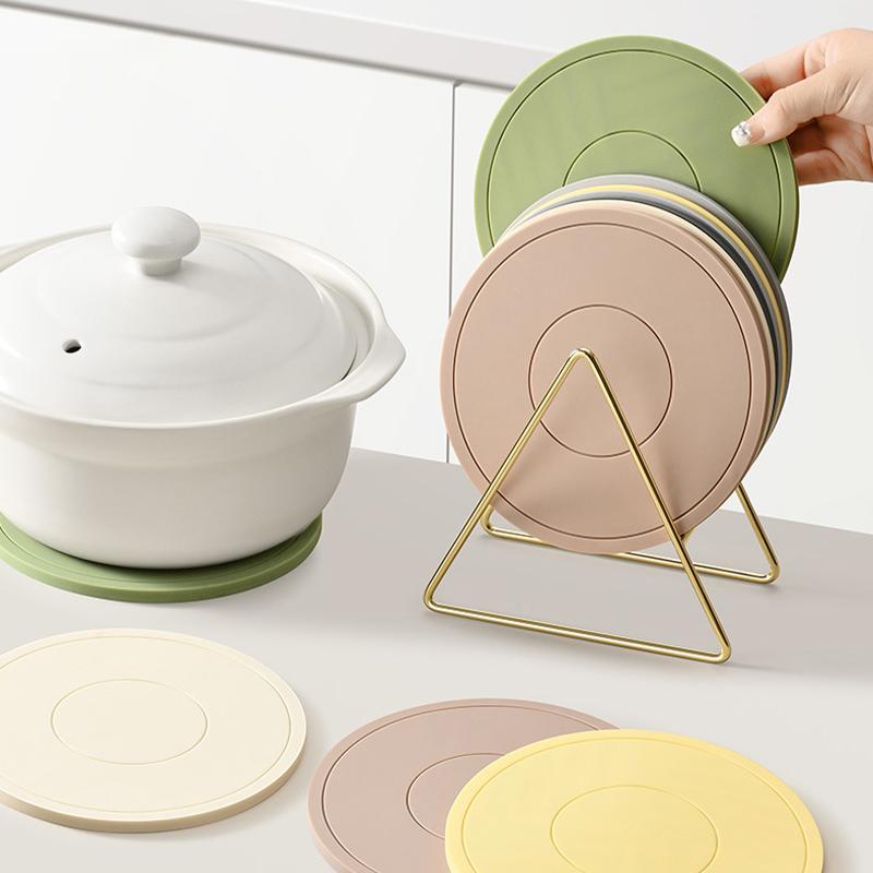 16/22cm Silica Gel Meal Mat Thickening Dining Plates Table Heat Insulation Anti Scalding Tea Cup Mat Restaurant Kitchen Supplies