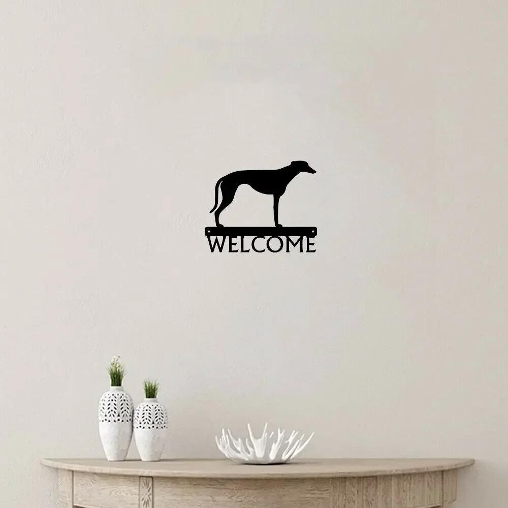 Windhund Hund Willkommen Zeichen Metall Ornamente Kunstwerk Wand Aufkleber Form Windhund Aufkleber Zeichen Metall Ornamente Willkommen Kunstwerk
