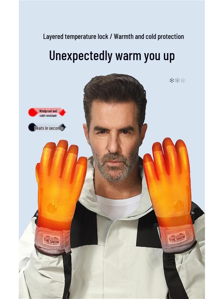 Rechargeable Heated Electric Gloves for Winter Cycling & Motorcycling - Unisex Hand Warmers