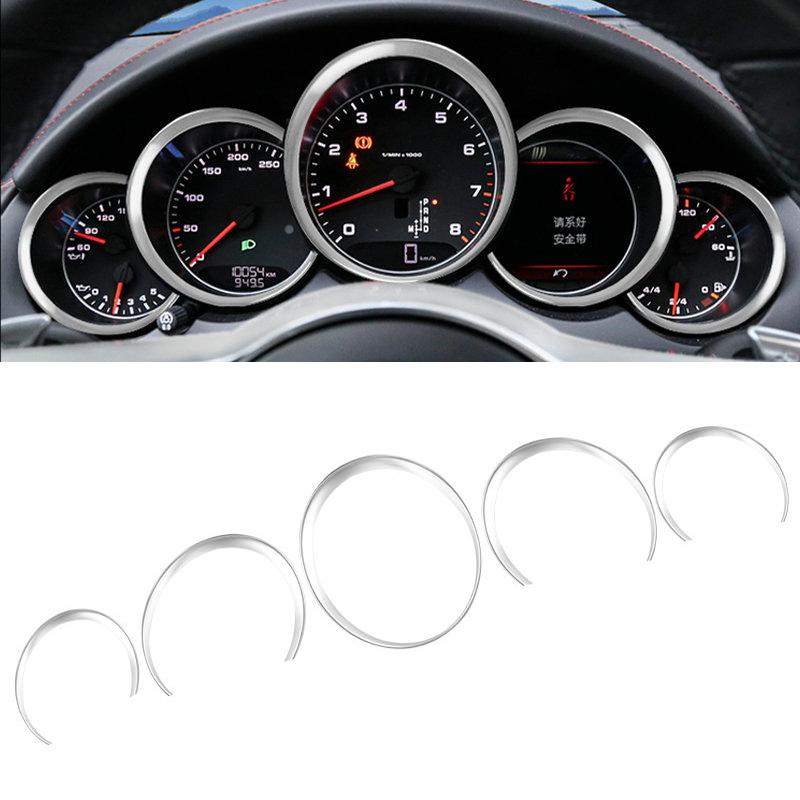 

Для Porsche Cayenne 911 Panamera 2010 2012 2013 2014 2015 2016 Накладка на панель приборов автомобиля Отделка Стиль карбонового волокна Аксессуары Silver 5 Ring