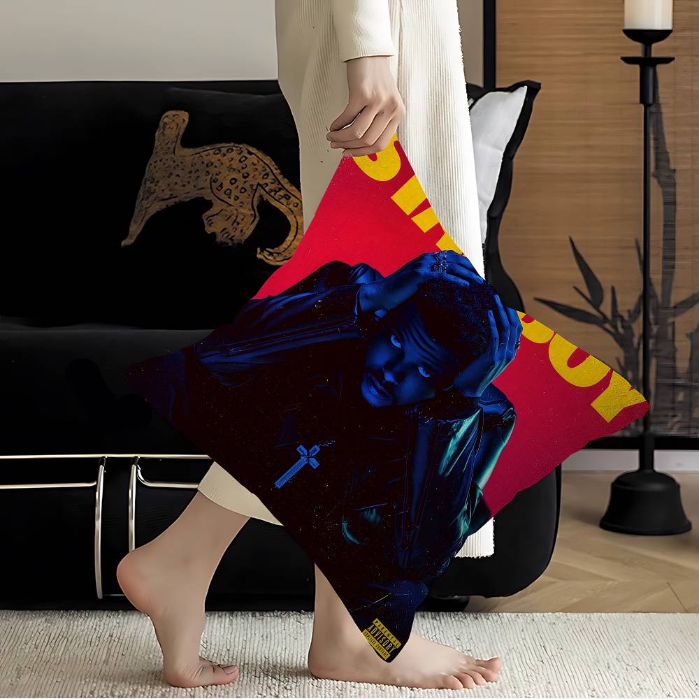 Hip Hop Music Hot Album Star The Weeknd Starboy Cushion Cover Pillowcase Upholstery Sofa Throw Pillow Home Decor Pillowcas