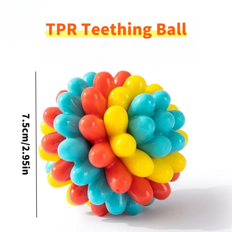 Indestructible Dog Chew Toy/TPR Bite-Material/Vibrant Colors/Chewable Teething Toy for Dog/Soft Training Ball for Aggressive Chewer