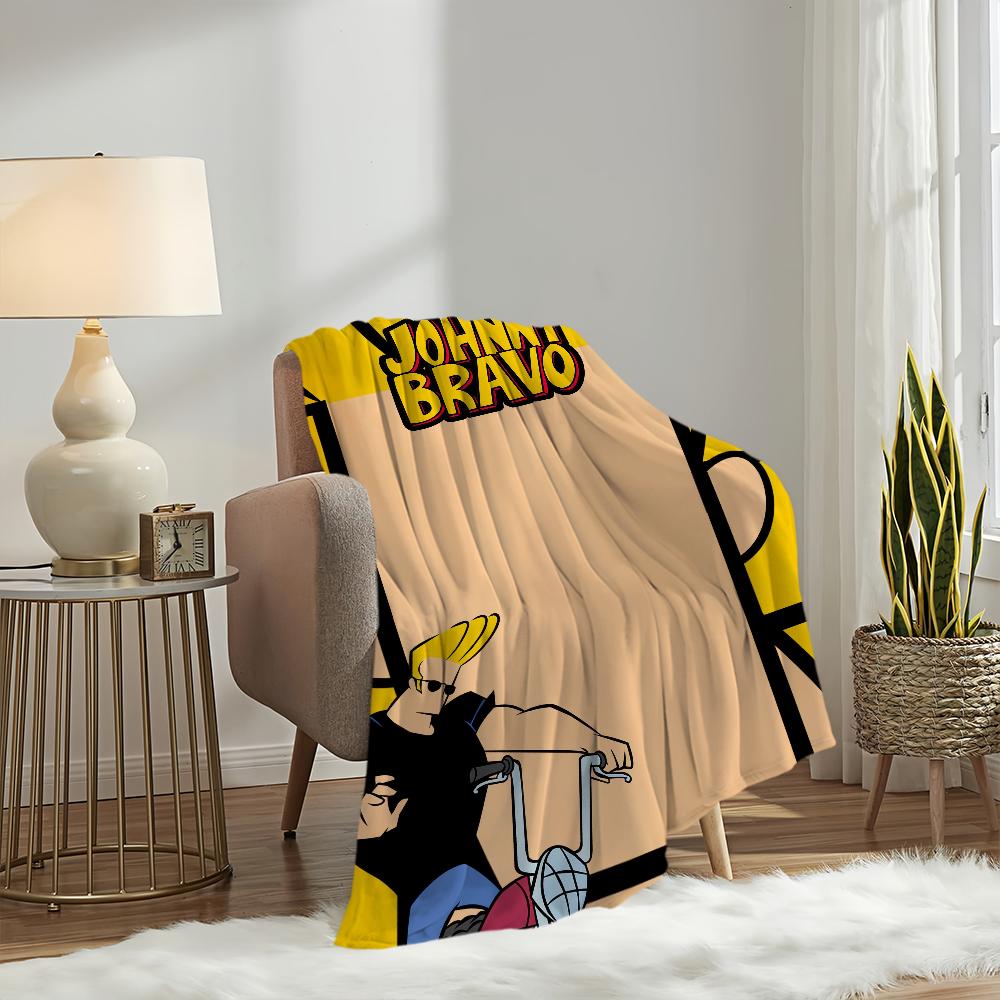 Cartoon J-Johnny B-Bravo Blanket Plush Nap Sofa rug for Living Room Warm Office Bedroom Birthday Home Travel Kid Gifts