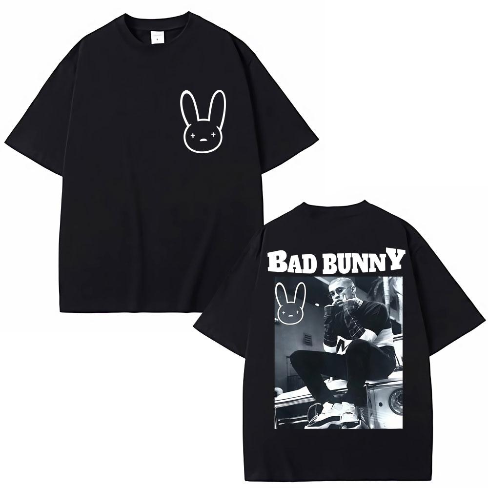 

Rapper BAD BUNNY Vintage T Shirt Men Women Hip Hop Fashion High Quality T-shirts Oversized Cotton T Shirts Streetwear Gifts S