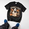 Spooky & Cozy Ghost Reading T-Shirt, Halloween Pumpkin Cat Book Lover, Comfort Colors, Fall Season, Autumn Reading Shirt, Bookworm Gift