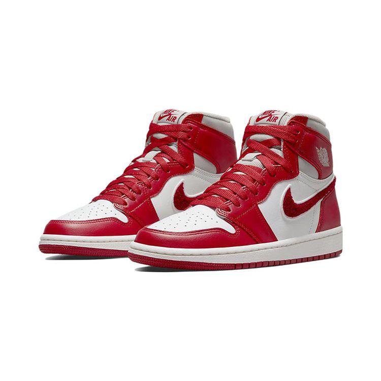 Air Jordan 1 Retro High OG PS Newstalgia Chenille Kids Sneakers Red Light-Iron-Ore Varsity-Red CU0449-061