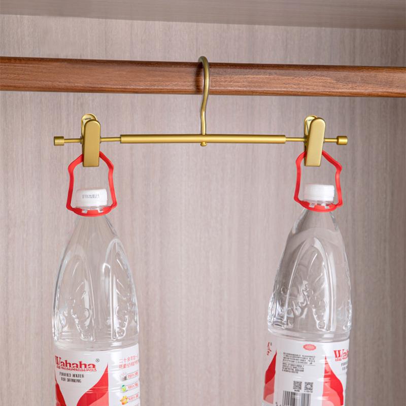 5-10pc Champagne Gold Trouser Hanger,Anti Slip Metal Pants Hanger for Wardrobe Space Saver,Skirts Clothes Organizer Storage Rack
