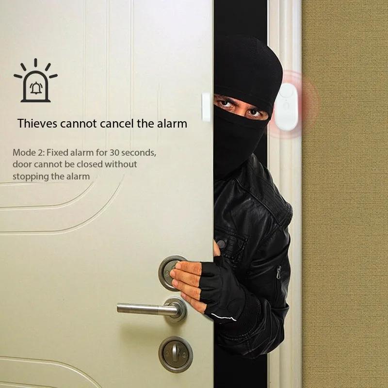 0-120dB צליל 2 ב-1 אזעקת רטט ופתיחה לדלת וחלון עם 5 רמות רגישות לרטט, סוללות AAA ושלט כלולים