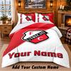 FC Utrecht Muster Bettwäsche 3-teiliges Set Benutzerdefinierter Name, Bettlaken und Kissenbezüge für das Schlafzimmer zu Hause